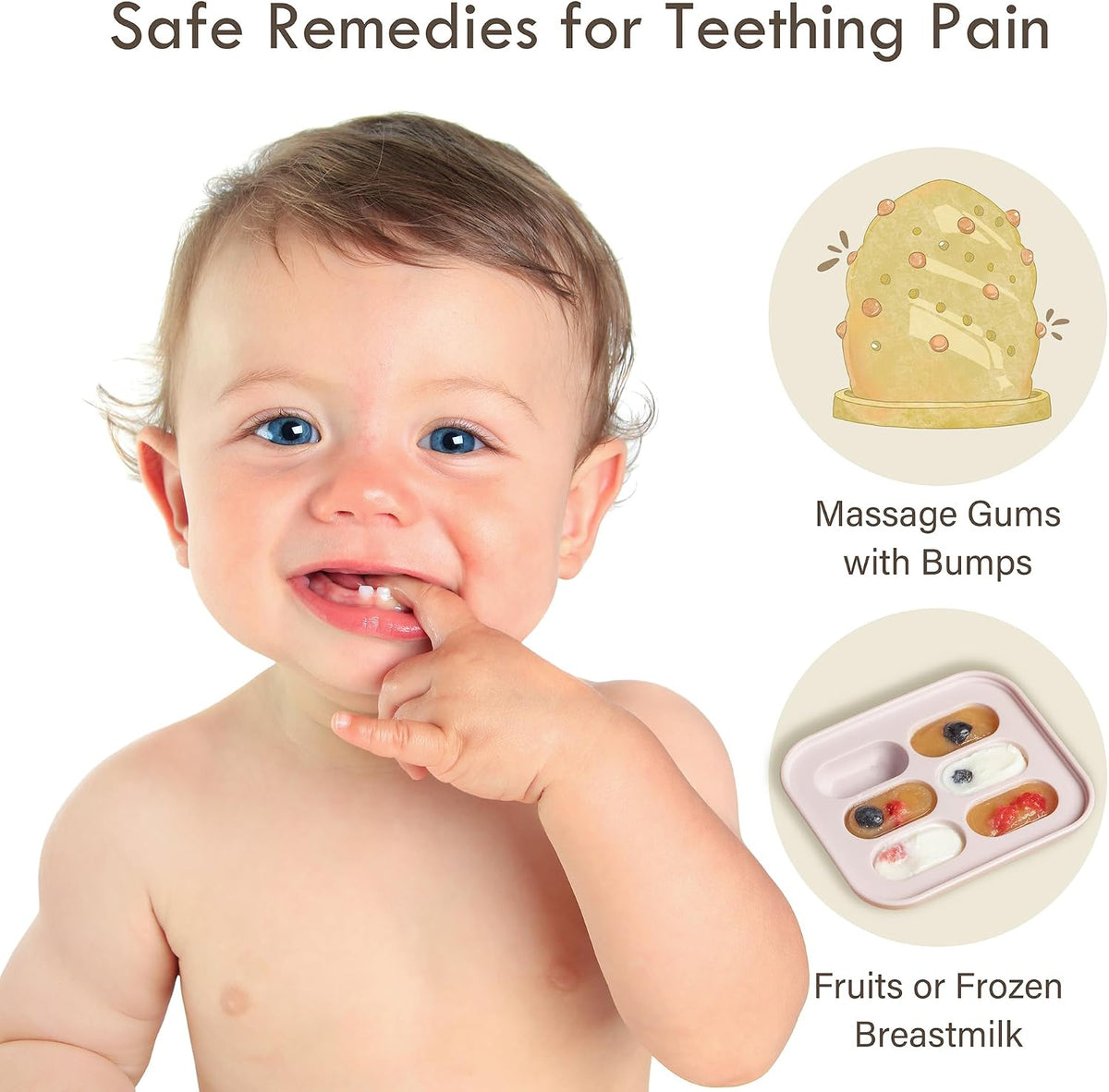 Silicone Baby Food Containers | Baby Fruit Feeder with Freezer Tray and Two Sizes Pouches