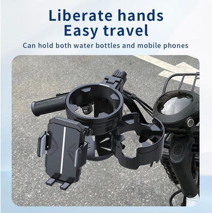 3-in-1 Stroller Cup Phone Holder Attachment, Universal Cup Holder with Adjustable Phone Mount, Double Cup Holder for Walker, Wheelchair, Fits Most Donna, Uppababy, Bugaboo, Anti-Slip & Easy Install