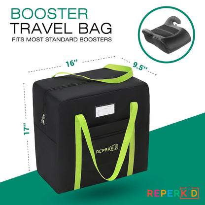 Booster Seat Travel Bag for Airplane, Blue, 17" H x 16.5" W x 9.5" D, Compatible with Gb Pockit Stroller and Most Boosters– Premium Waterproof Cover, Hand Bag Design, Durable Zipper