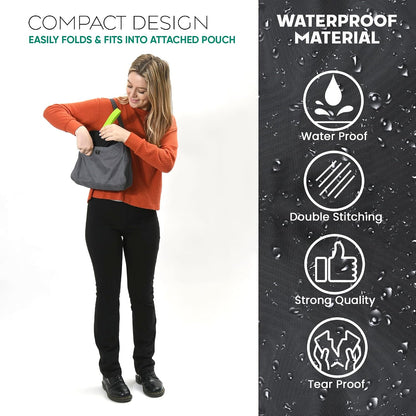 Booster Seat Travel Bag for Airplane, Blue, 17" H x 16.5" W x 9.5" D, Compatible with Gb Pockit Stroller and Most Boosters– Premium Waterproof Cover, Hand Bag Design, Durable Zipper