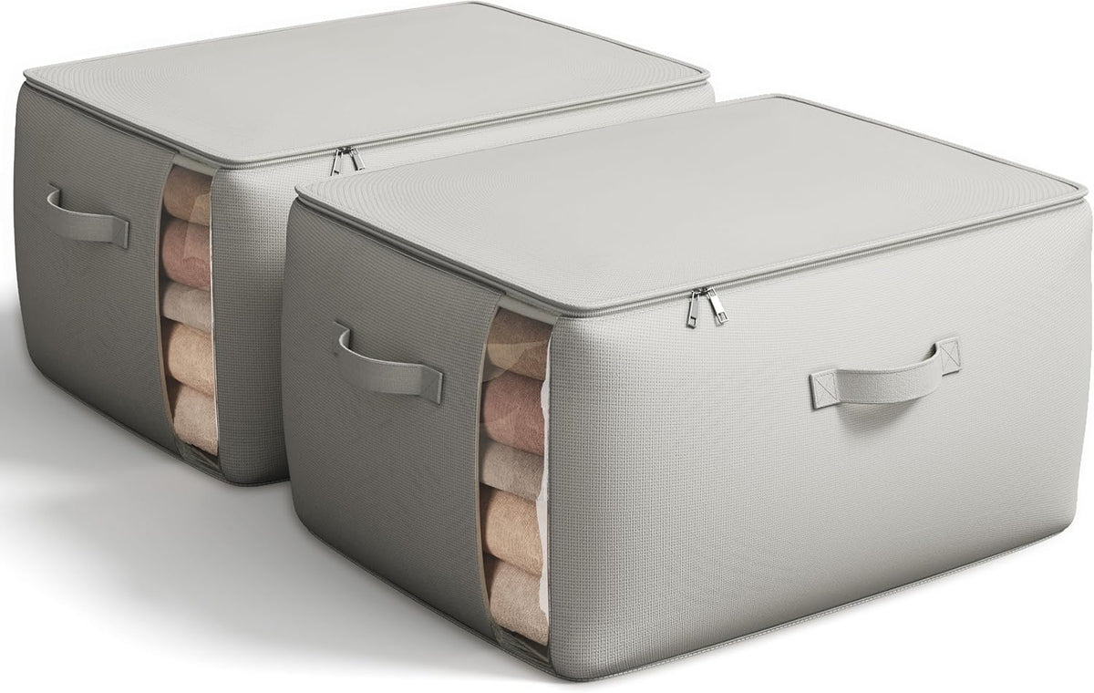Canvas Comforter Storage Bags for Clothes & King Comforters, Natural