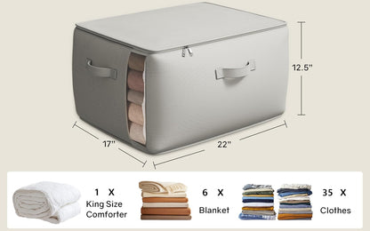 Canvas Comforter Storage Bags for Clothes & King Comforters, Natural
