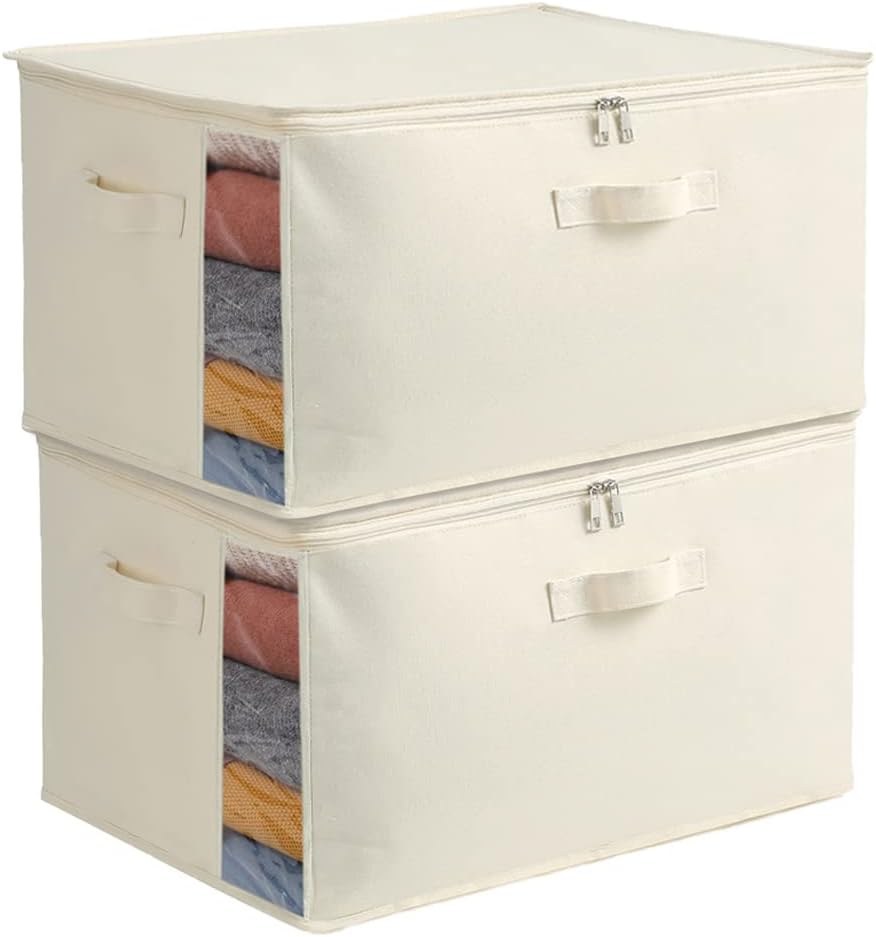 Canvas Comforter Storage Bags for Clothes & King Comforters, Natural