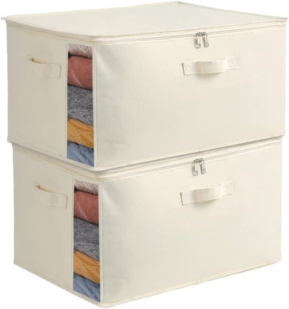 Canvas Comforter Storage Bags for Clothes & King Comforters, Natural