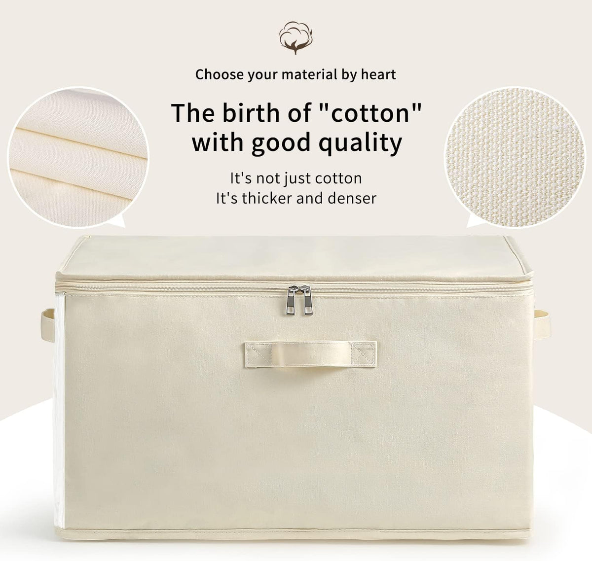 Canvas Comforter Storage Bags for Clothes & King Comforters, Natural