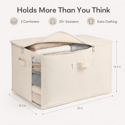 Canvas Comforter Storage Bags for Clothes & King Comforters, Natural