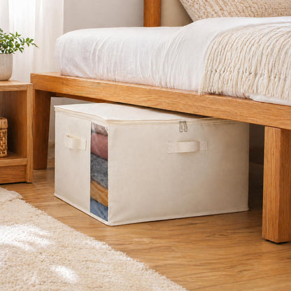 Canvas Comforter Storage Bags for Clothes & King Comforters, Natural