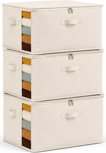 Canvas Comforter Storage Bags for Clothes & King Comforters, Natural