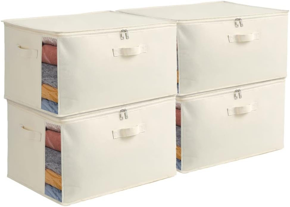 Canvas Comforter Storage Bags for Clothes & King Comforters, Natural