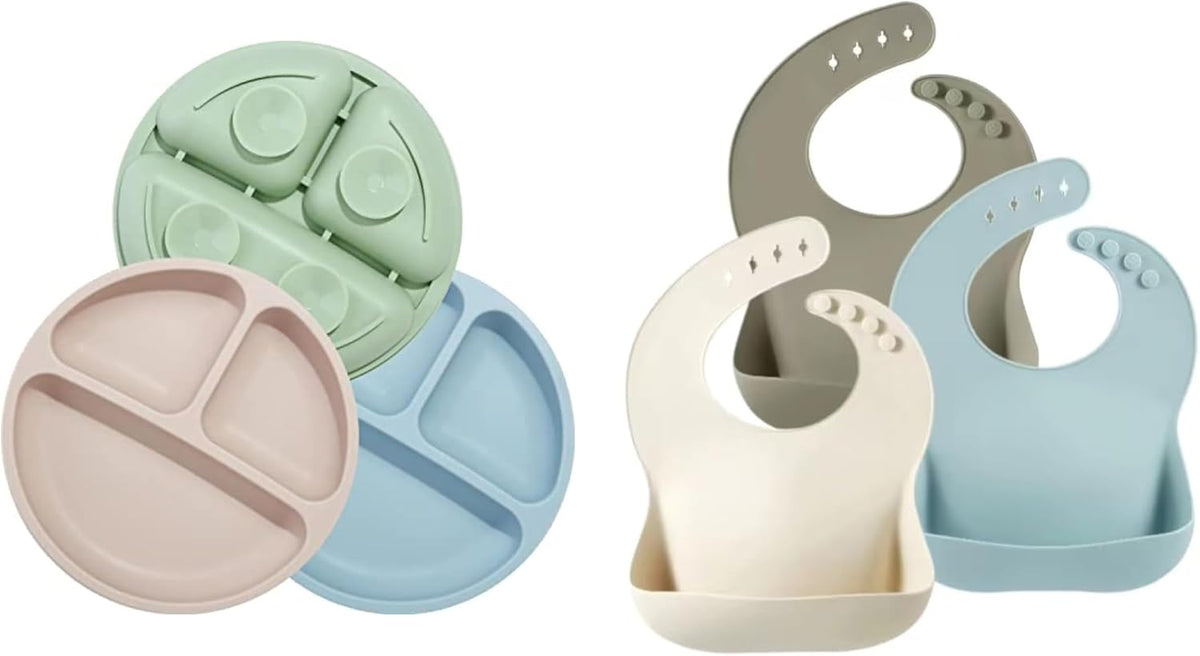 Toddler Plates & Silicone Baby Bibs