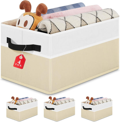 Large Shelf Storage Bins 4 Pack,Grey Collapsible Baskets