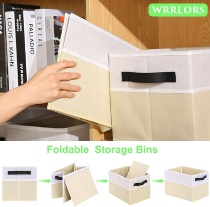 Large Shelf Storage Bins 4 Pack,Grey Collapsible Baskets
