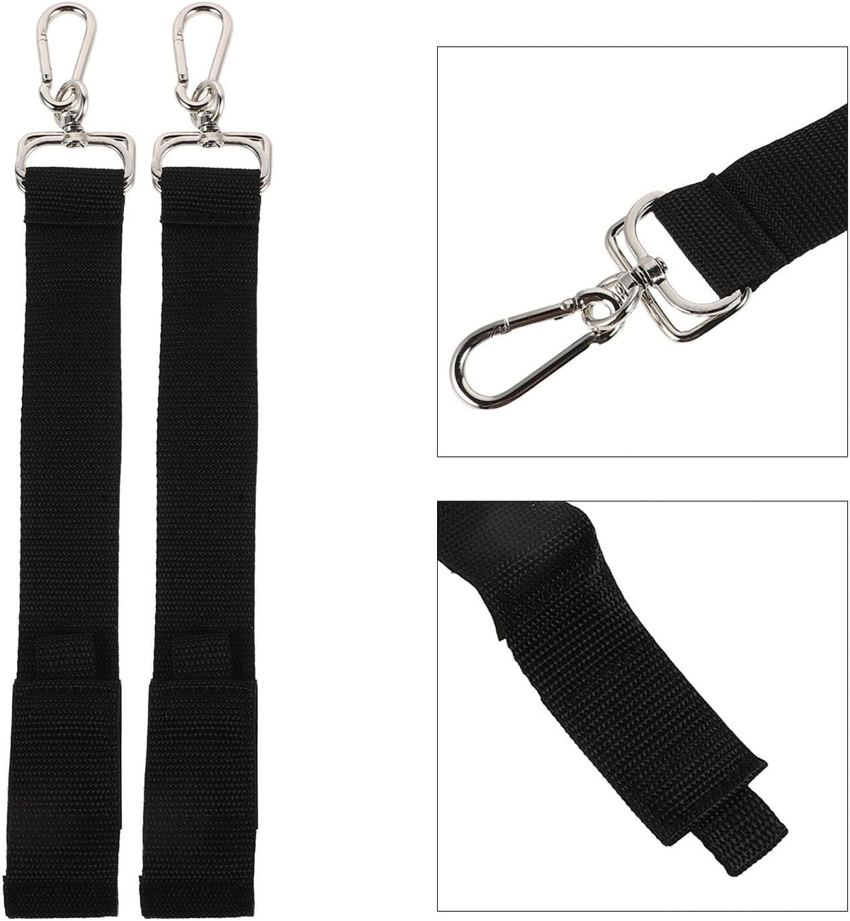 2pcs Heavy-Duty Walking Aid Accessories with Thickened Metal Arm and Antislip Silicone Pad, Black Nylon Clips for Wheelchairs and Shopping Carts, Space-Saving Design for Elderly