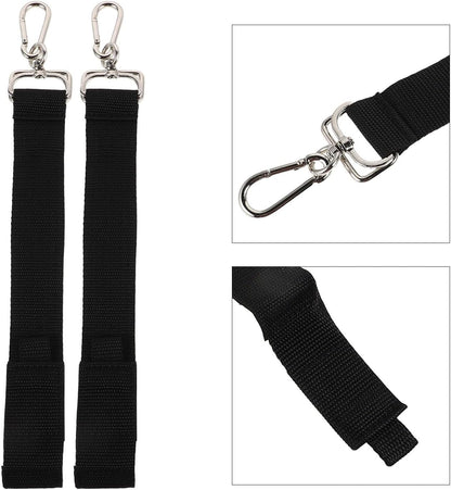 2pcs Heavy-Duty Walking Aid Accessories with Thickened Metal Arm and Antislip Silicone Pad, Black Nylon Clips for Wheelchairs and Shopping Carts, Space-Saving Design for Elderly