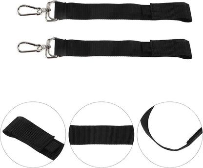 2pcs Heavy-Duty Walking Aid Accessories with Thickened Metal Arm and Antislip Silicone Pad, Black Nylon Clips for Wheelchairs and Shopping Carts, Space-Saving Design for Elderly