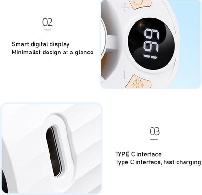 Mini Handheld Stroller Fan, Personal Portable Baby Rechargeable Turbo Fan with Flexible Octopus Tripod Semiconductor Cooling for Home Office Car