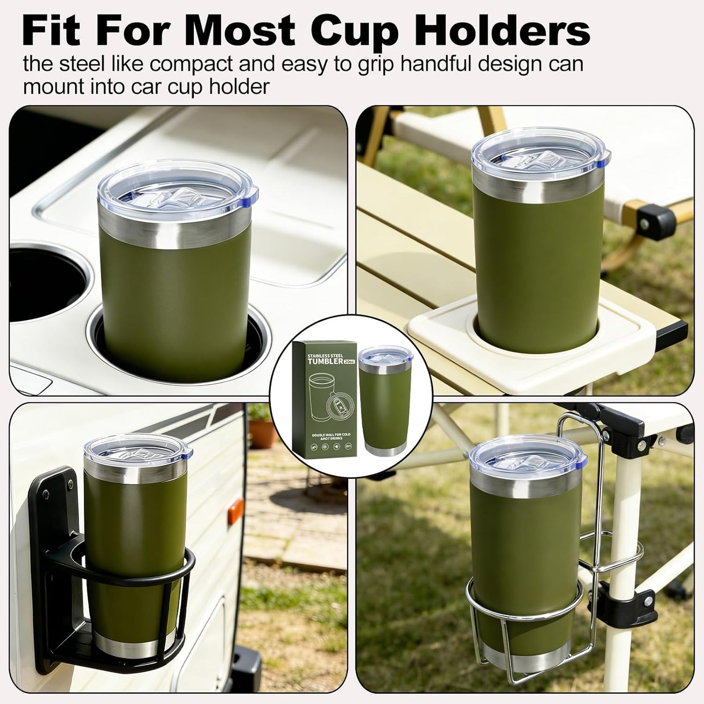 1 Pack 20oz Stainless Steel Tumbler with Lids, Durable Powder Coated Insulated Cup for Hot & Cold Drinks, Home Office Outdoor Gift Use (Black)