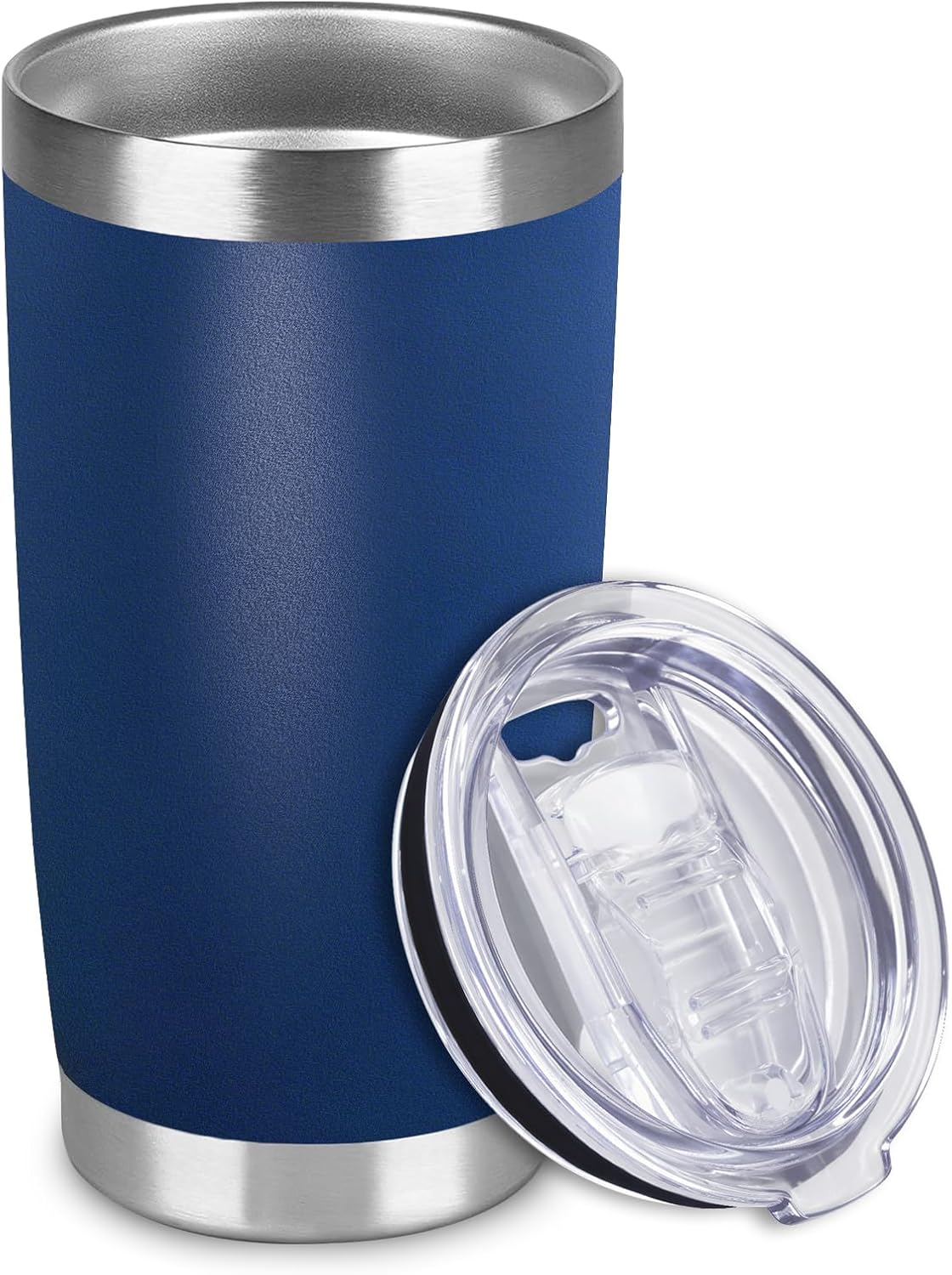 1 Pack 20oz Stainless Steel Tumbler with Lids, Durable Powder Coated Insulated Cup for Hot & Cold Drinks, Home Office Outdoor Gift Use (Black)