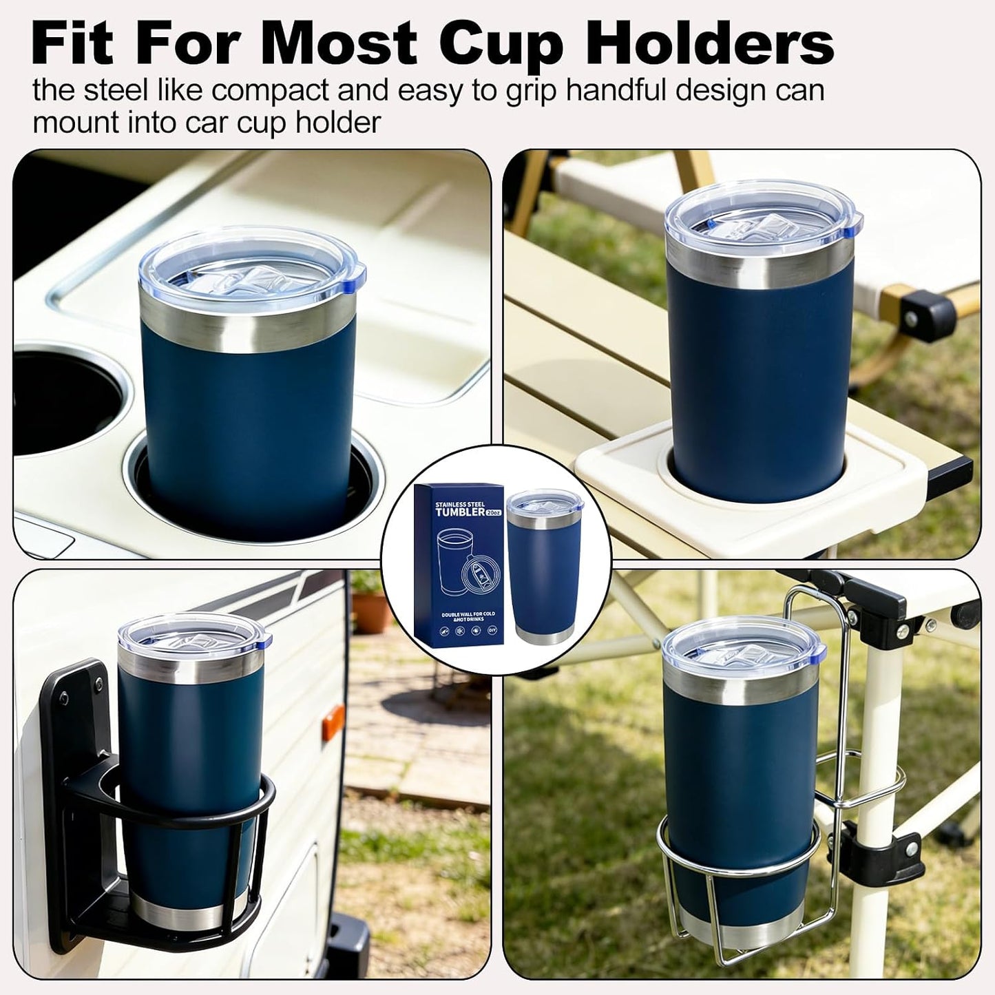 1 Pack 20oz Stainless Steel Tumbler with Lids, Durable Powder Coated Insulated Cup for Hot & Cold Drinks, Home Office Outdoor Gift Use (Black)