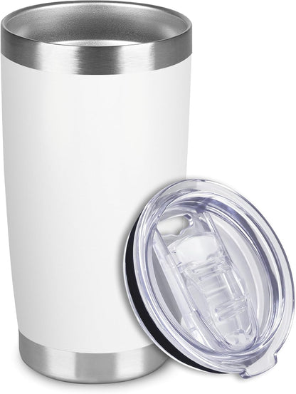 1 Pack 20oz Stainless Steel Tumbler with Lids, Durable Powder Coated Insulated Cup for Hot & Cold Drinks, Home Office Outdoor Gift Use (Black)