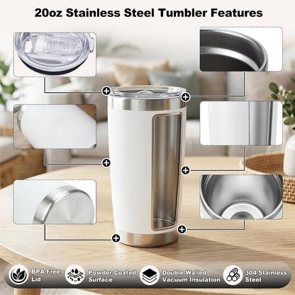 1 Pack 20oz Stainless Steel Tumbler with Lids, Durable Powder Coated Insulated Cup for Hot & Cold Drinks, Home Office Outdoor Gift Use (Black)