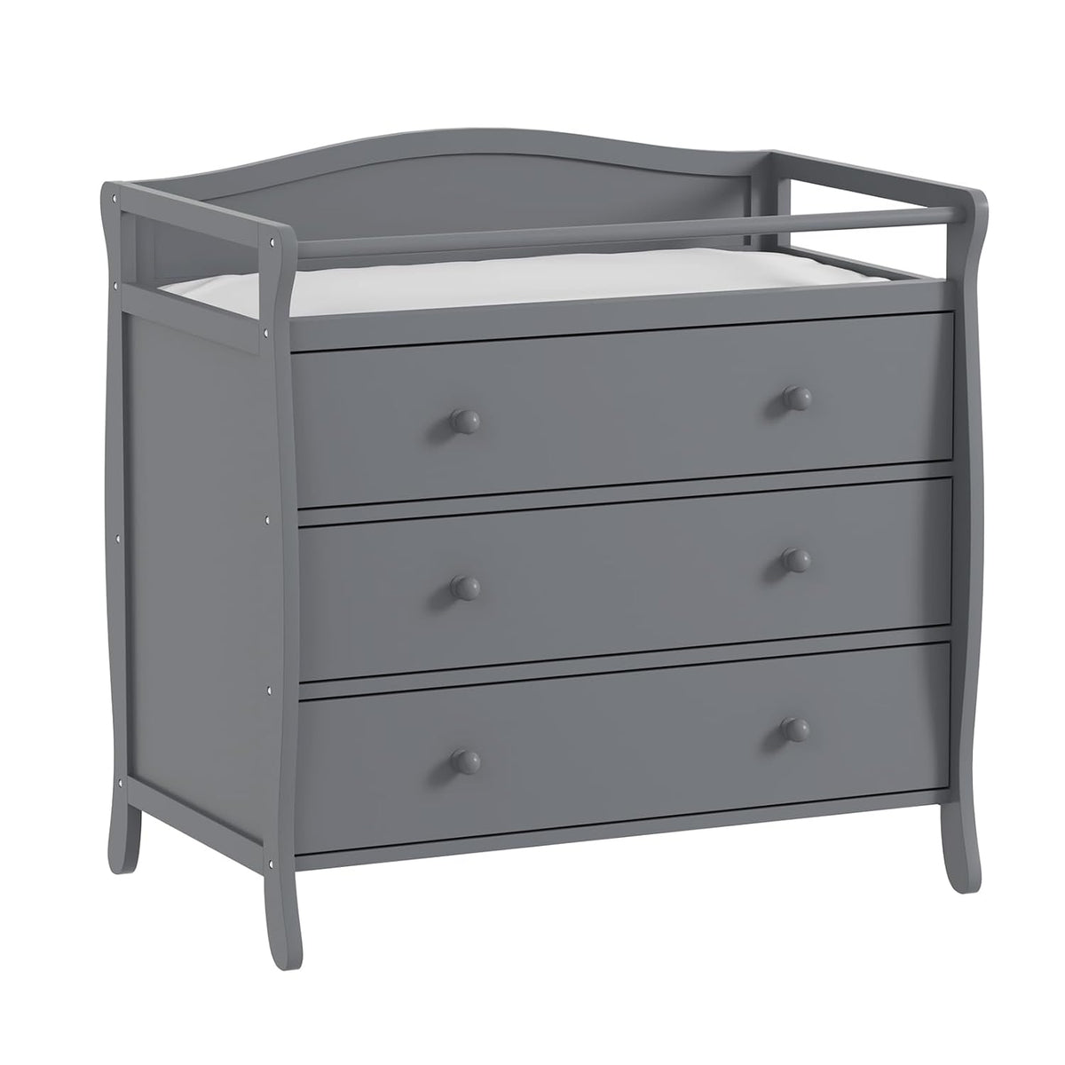Wooden Diaper Changing Table,Baby Diaper Changing Station Infant Nursing Table with 3 Drawers, Safety Rail & Strap,Modern Baby Changing Table for Bedroom, Nursery