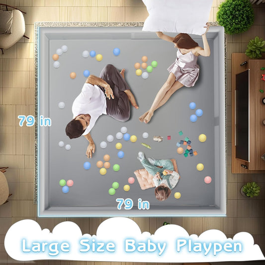 Large Baby Playpen 79x79 Inch, Playpens for Babies and Toddlers