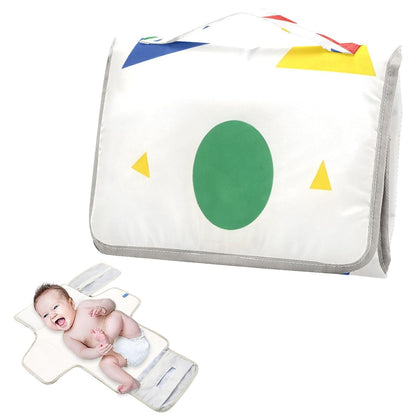 Cartoon Building Blocks Portable Diaper Changing Pad, Waterproof Baby Changing Mat with Storage Pocket & Built-in Pillow, Foldable Travel Pad, Newborn Gift Set for Boy Girl