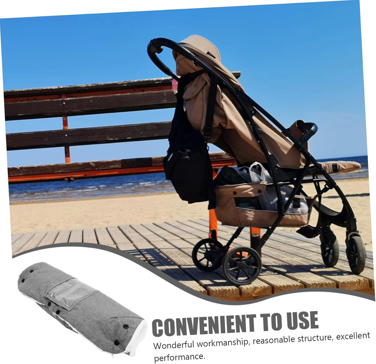 Stroller Hand Warmers Windproof and Insulated Stroller Mittens for Cold Weather Soft Material Easy to Attach and Remove for Convenient Use