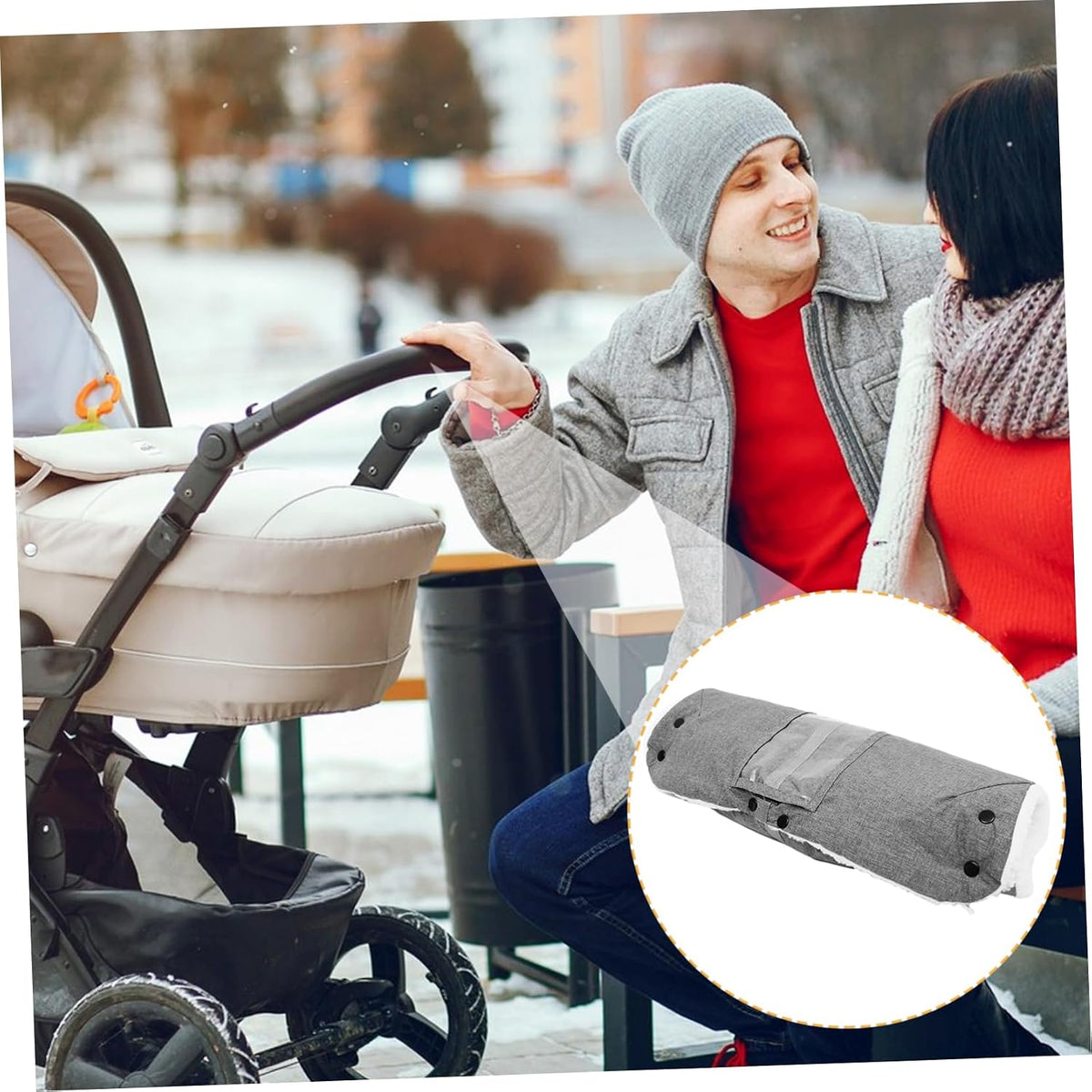 Stroller Hand Warmers Windproof and Insulated Stroller Mittens for Cold Weather Soft Material Easy to Attach and Remove for Convenient Use