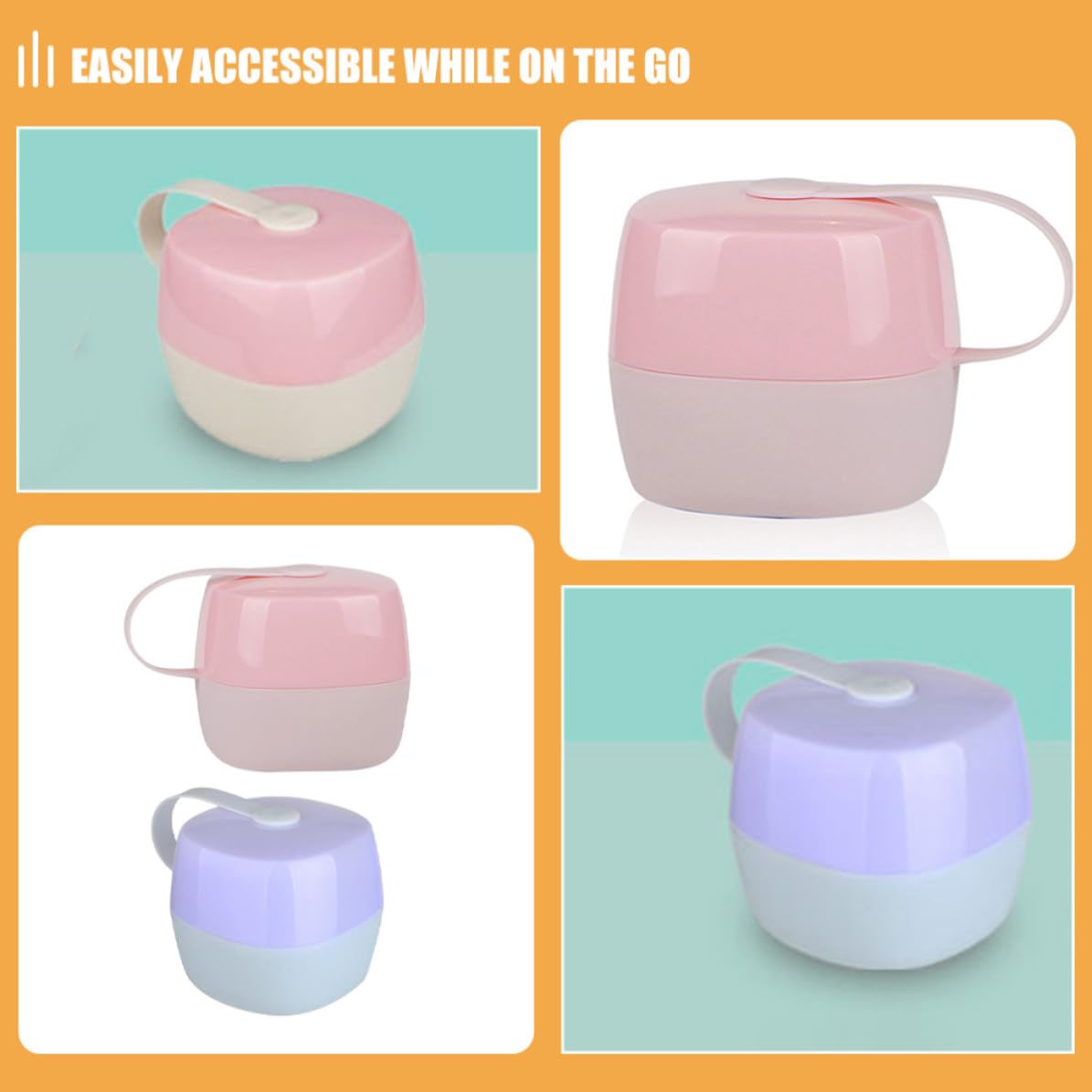 4pcs Portable Pacifier Storage Box for Travel, Cute Pp Holder
