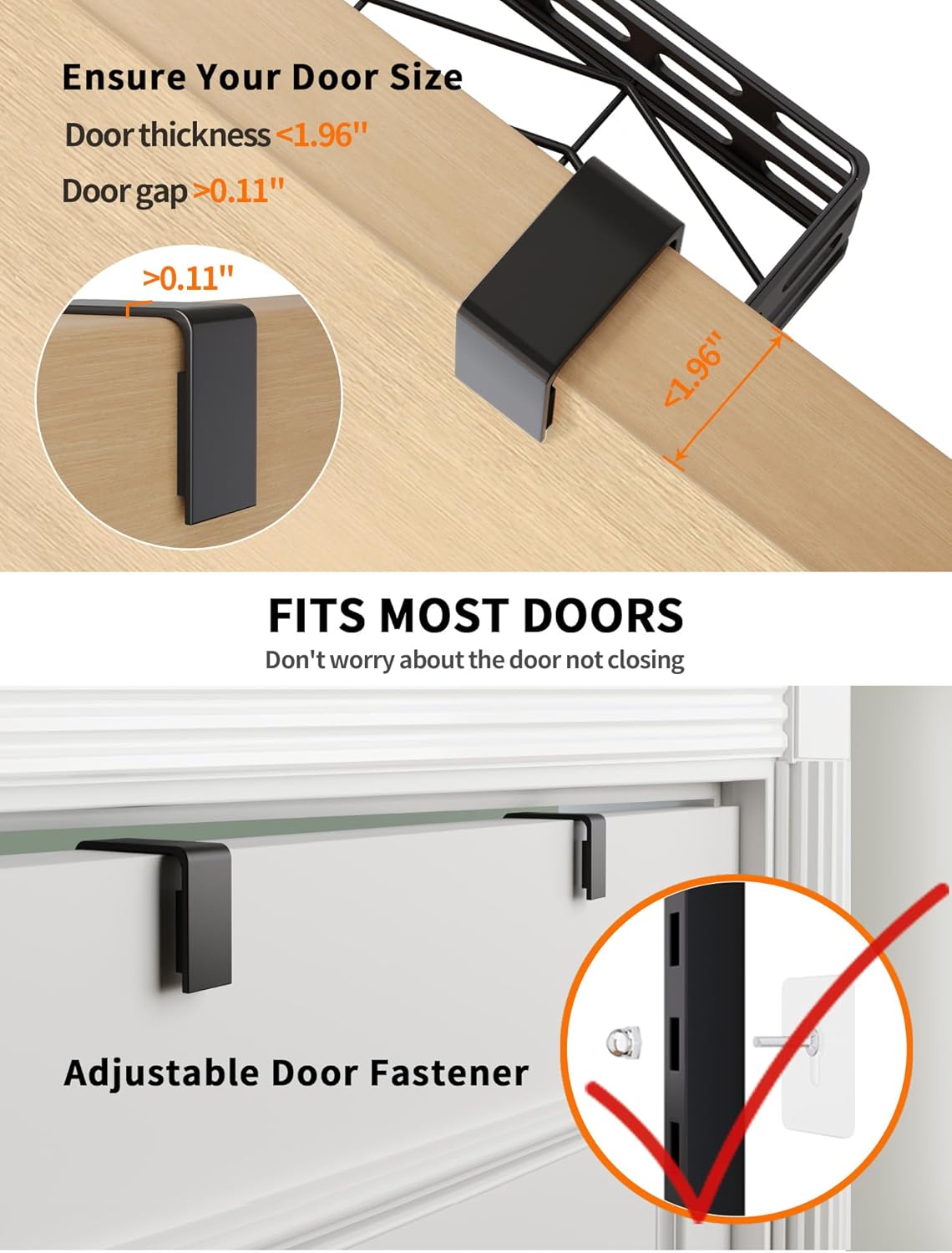 6-Tier Over Door Pantry Rack, Heavy Duty Storage Shelf for Laundry