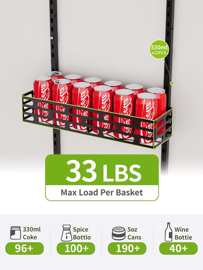 6-Tier Over Door Pantry Rack, Heavy Duty Storage Shelf for Laundry