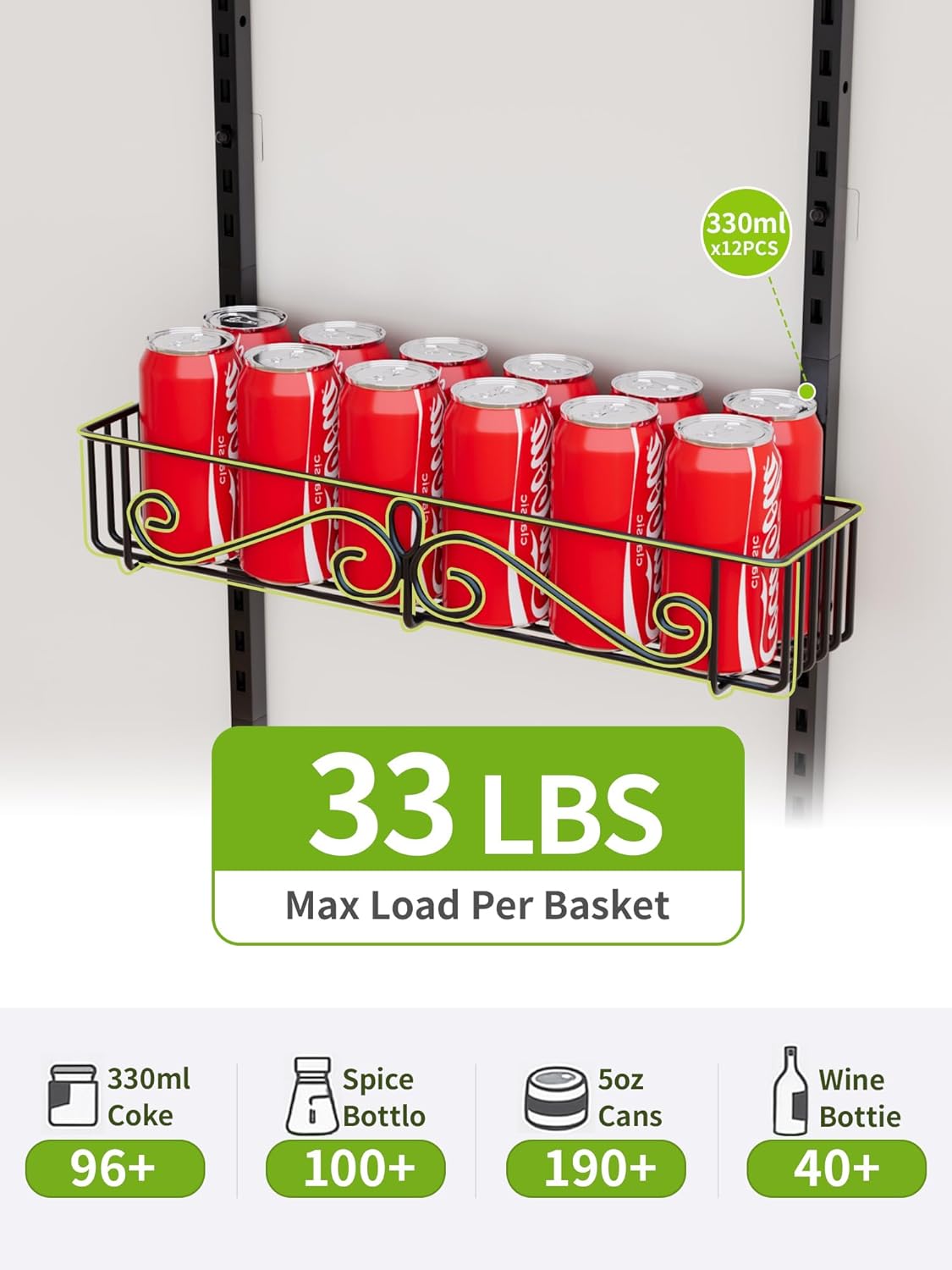 6-Tier Over Door Pantry Rack, Heavy Duty Storage Shelf for Laundry
