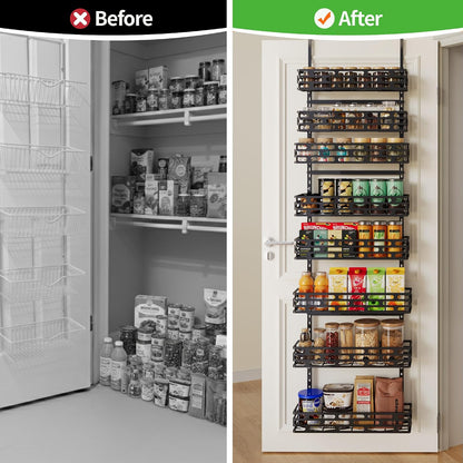 6-Tier Over Door Pantry Rack, Heavy Duty Storage Shelf for Laundry