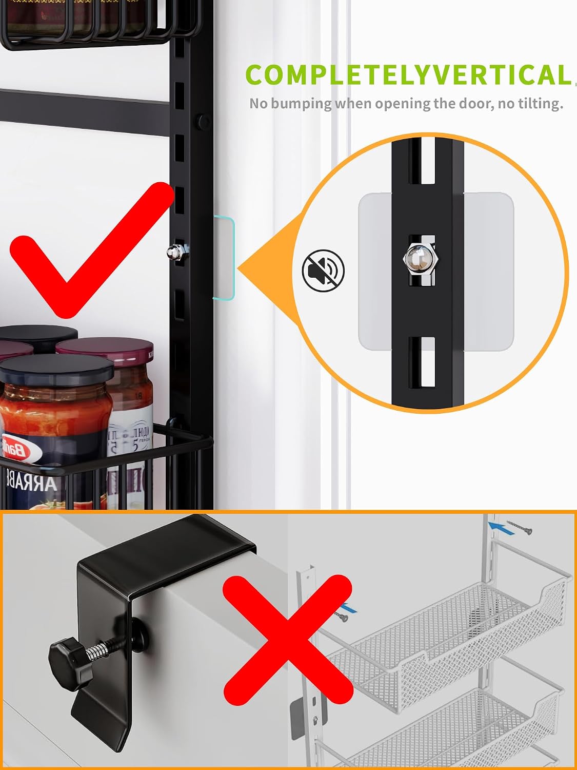 6-Tier Over Door Pantry Rack, Heavy Duty Storage Shelf for Laundry