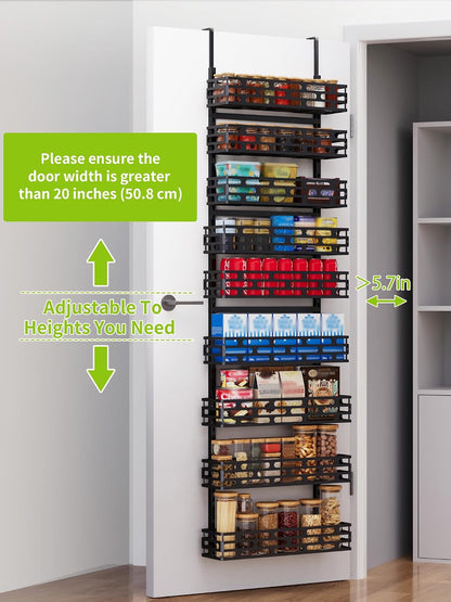 6-Tier Over Door Pantry Rack, Heavy Duty Storage Shelf for Laundry