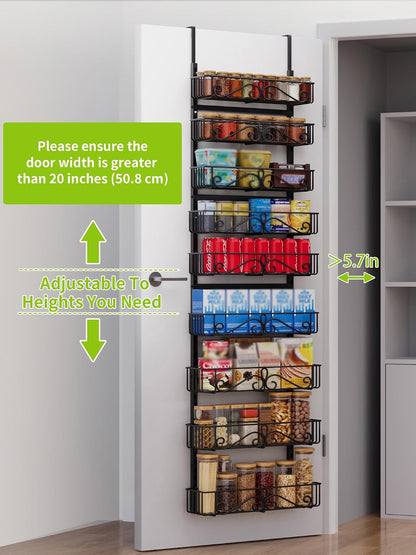 6-Tier Over Door Pantry Rack, Heavy Duty Storage Shelf for Laundry