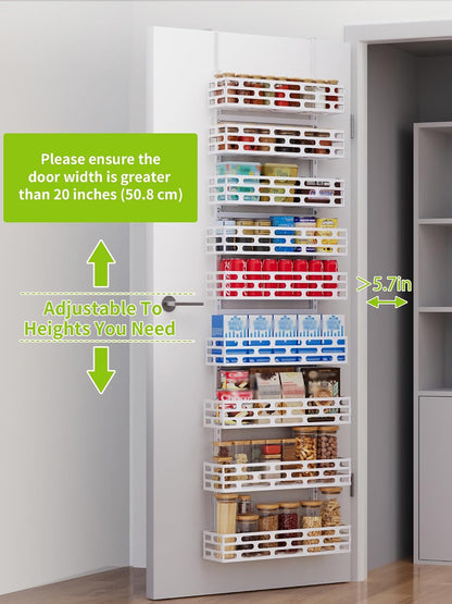 6-Tier Over Door Pantry Rack, Heavy Duty Storage Shelf for Laundry