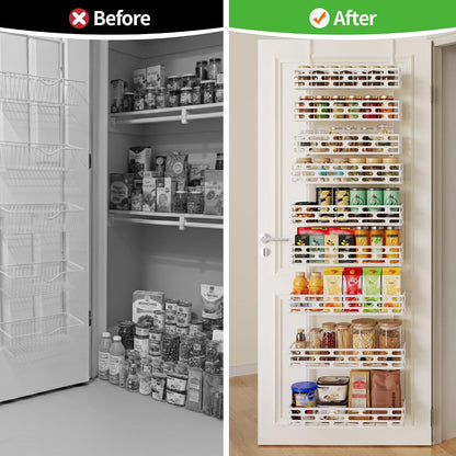 6-Tier Over Door Pantry Rack, Heavy Duty Storage Shelf for Laundry