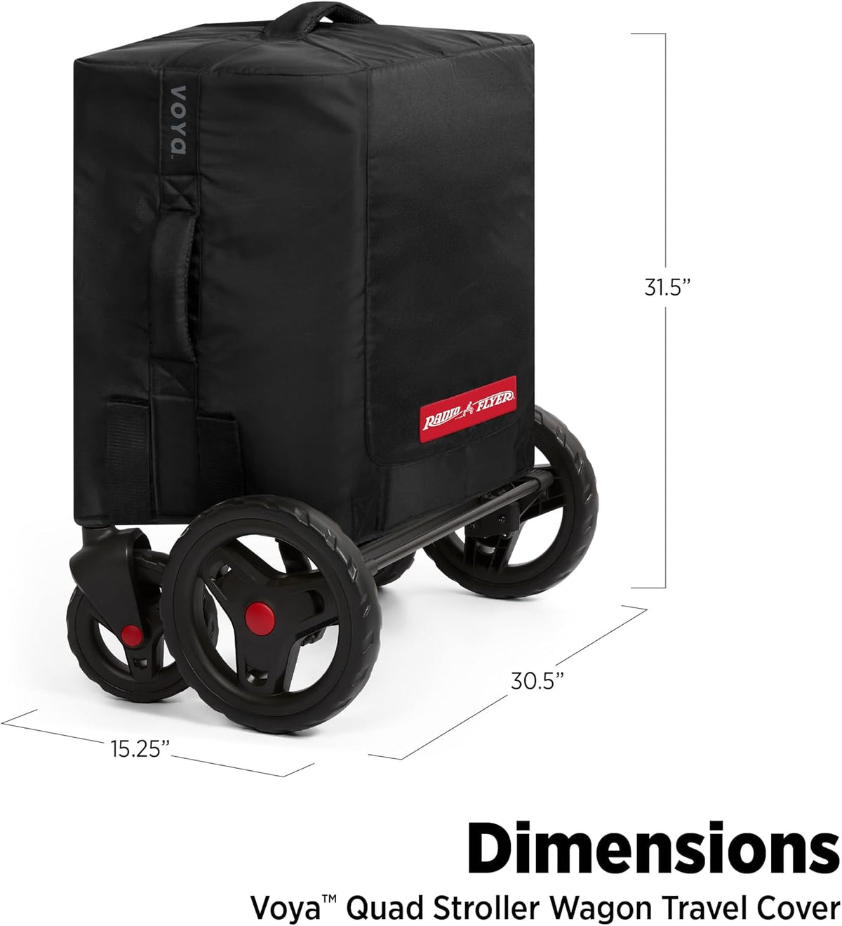 Voya Quad Travel Cover, Black, For 4-Seat Wagon with High Sides