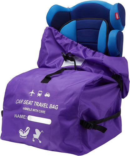 Foldable Car Seat Travel Bag, Universal Gate Check Backpack, Red