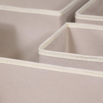 9 Pack Foldable Cloth Storage Box Closet Dresser Drawer Organizer Fabric Baskets Bins Containers Divider for Clothes Underwear Bras Socks Lingerie Clothing,Beige 090