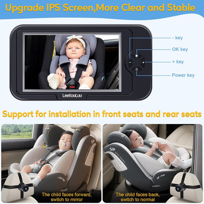 Baby Car Camera for Backseat 1080P - Plug and Play HD Crystal Night Vision