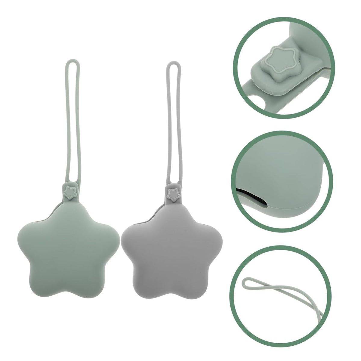 2pcs Silicone Holder Case for Boys Girls Portable Case Soft Clip Travel Container for Clean Storage
