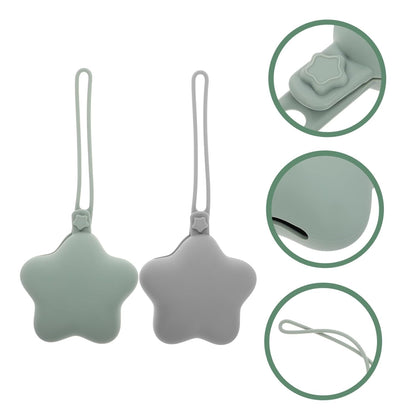2pcs Silicone Holder Case for Boys Girls Portable Case Soft Clip Travel Container for Clean Storage