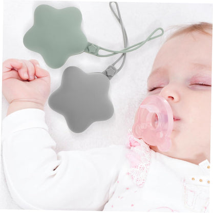 2pcs Silicone Holder Case for Boys Girls Portable Case Soft Clip Travel Container for Clean Storage