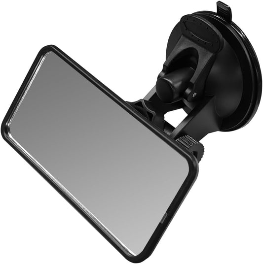 Car Mirror for Baby, Clip-on Wide Angle Rear View Convex Mirrors, Car Seat Mirror for Baby Rear Facing, 360° Adjustable Car Seat Mirrors for Viewing Infant Toddler Child (Sucker)