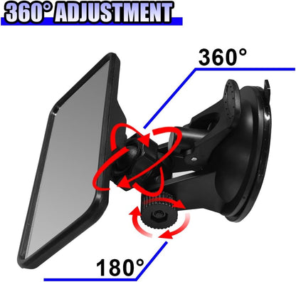 Car Mirror for Baby, Clip-on Wide Angle Rear View Convex Mirrors, Car Seat Mirror for Baby Rear Facing, 360° Adjustable Car Seat Mirrors for Viewing Infant Toddler Child (Sucker)