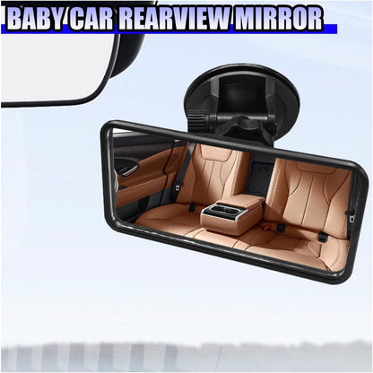 Car Mirror for Baby, Clip-on Wide Angle Rear View Convex Mirrors, Car Seat Mirror for Baby Rear Facing, 360° Adjustable Car Seat Mirrors for Viewing Infant Toddler Child (Sucker)